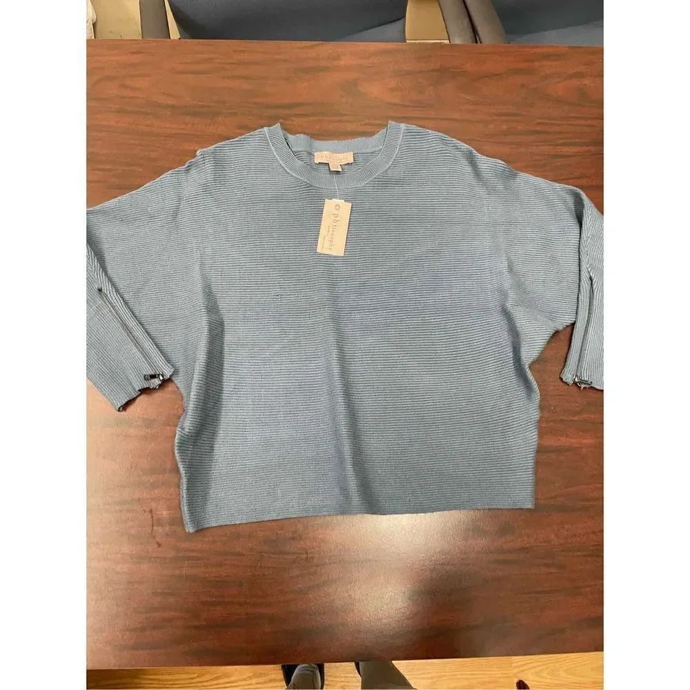 NWT Philosophy 1X Crew Neck Sweater with 3/4 Sleeves
